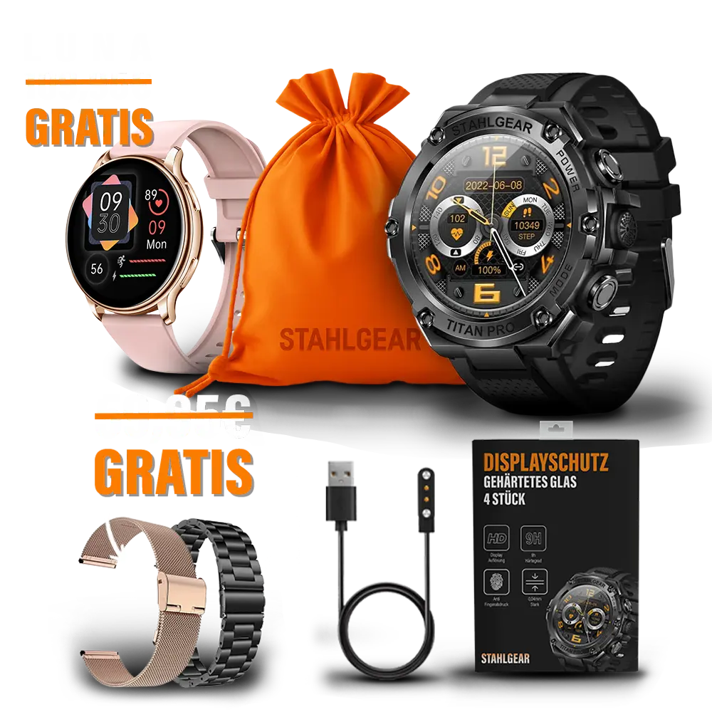 Titan Pro Zubehör Packet + Gratis Frauen Smartwatch