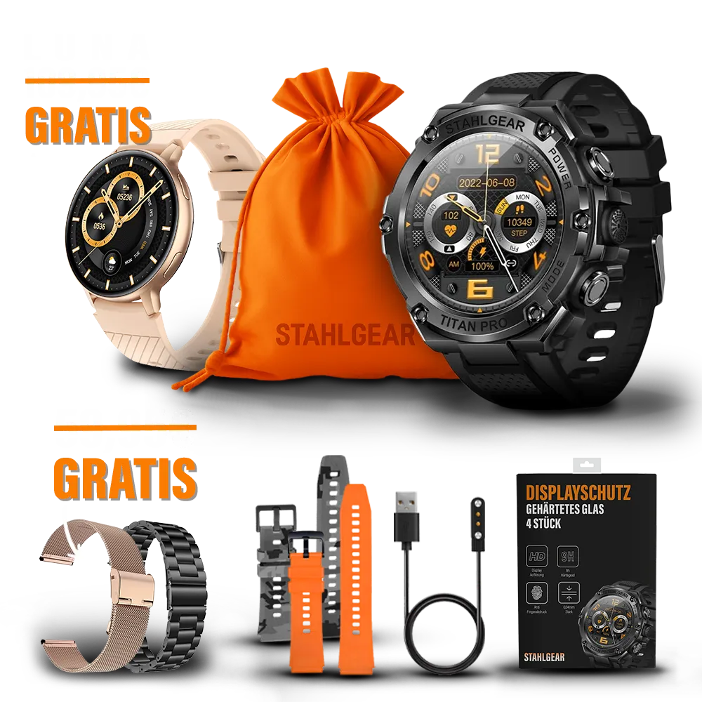 Titan Pro Zubehör Packet + Gratis Frauen Smartwatch